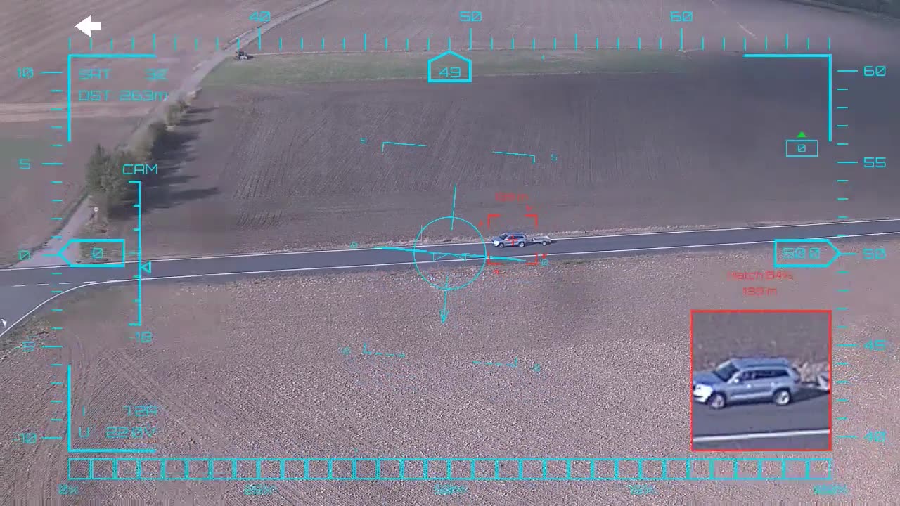 Three targets, three colours — onboard AI target lock and real-time tracking from a UAV, FPV goggles DVR