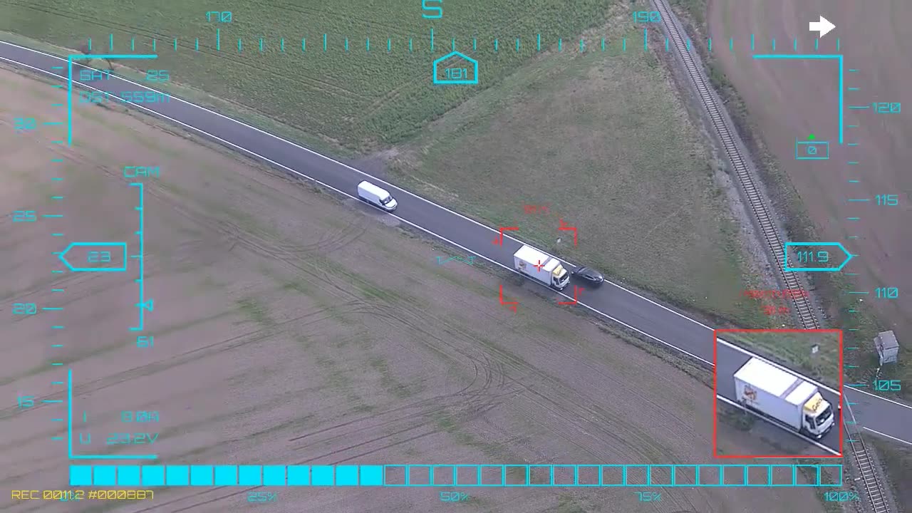 Target after target, from 110 metres up — onboard AI target lock and real-time tracking from a UAV, FPV goggles DVR